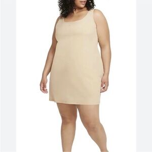 Nike Women's Bliss Luke Sleeveless Tank Mini Dress Beige Tan Size 2X